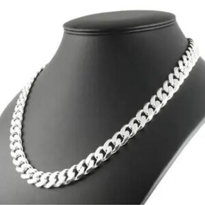 18in 10mm 925 silver link necklace